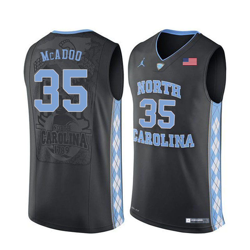 Men #35 Ryan McAdoo North Carolina Tar Heels College Basketball Jerseys Sale-Black